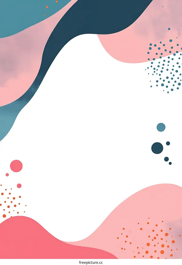 Abstract Watercolor Background With Pink Blue And Orange Colors