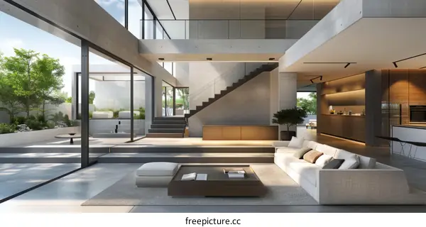 Modern House Interior Design Featuring Spaces and Surfaces