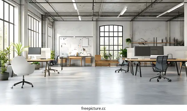Modern Industrial Loft Office Interior Design