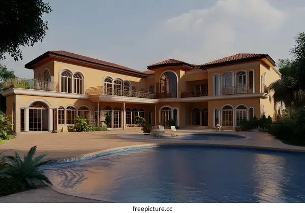 Modern Luxury Villa with Swimming Pool and Landscaping