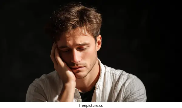Depressed Young Man Portrait
