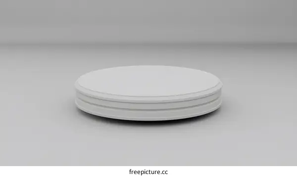 White Circular Platform Minimalist Product Display
