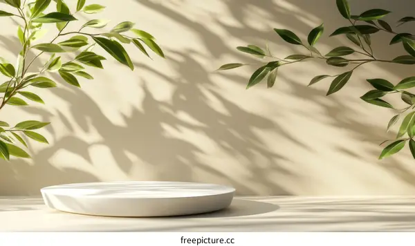 Minimalist Product Display with Greenery