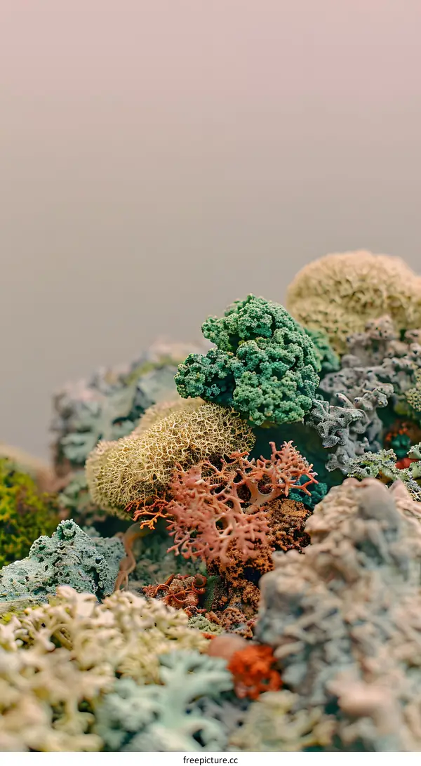 Close Up Abstract Texture of Moss and Lichen