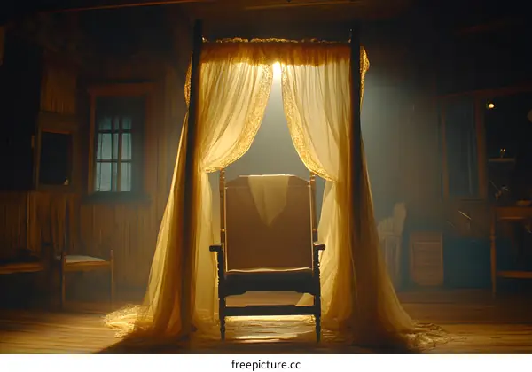 A Chair in a Room with a Canopy