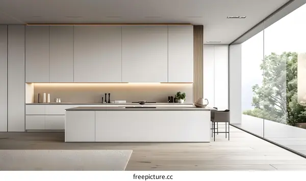 Minimalist Modern Kitchen Interior Design with a View