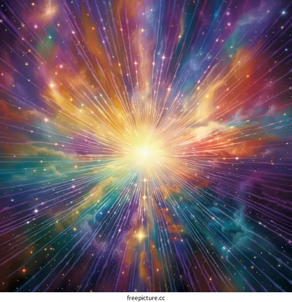 Rays of Light Bursting from a Bright Center