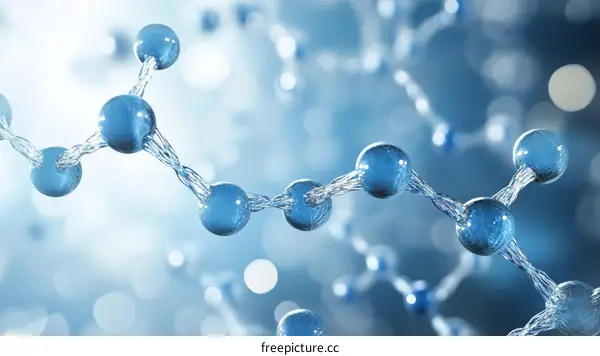 Molecular Structure Illustration of Light Blue