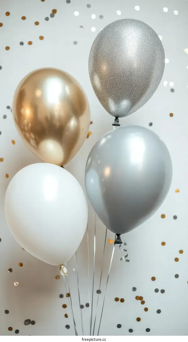 Elegant Bunch of Metallic Balloons