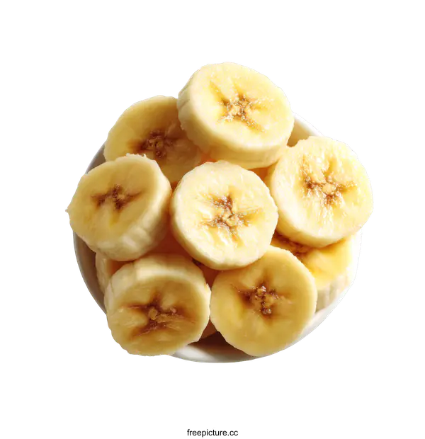 [Transparent Background PNG]Sliced Bananas in a Bowl
