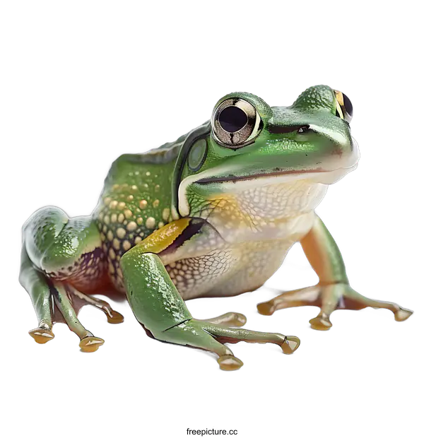 [Transparent Background PNG]Green Frog on White Background