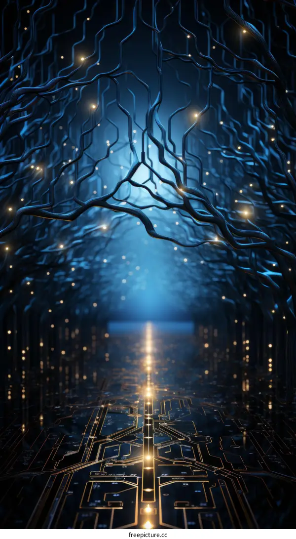 Futuristic Electric Circuit Board Tunnel