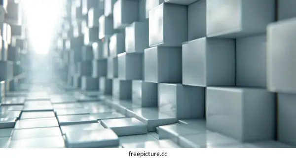 Abstract Futuristic Sci-Fi Tunnel With Bright Light At The End Of The Passage