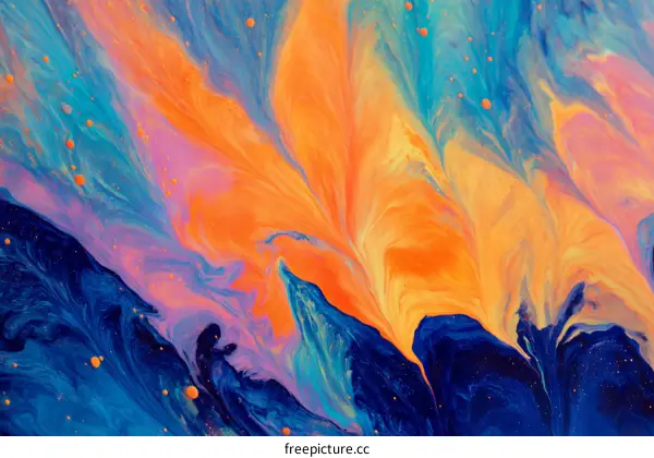 Abstract Colorful Liquid Art Painting