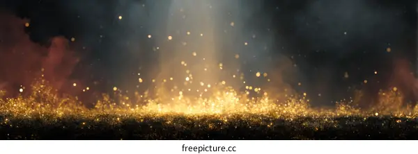 Golden Sparks Background with Dramatic Lighting