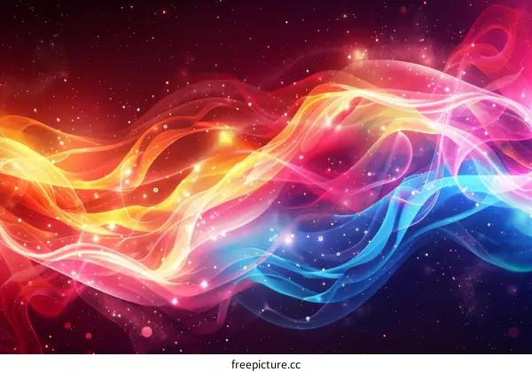 Abstract Colorful Swirling Light Trails Background