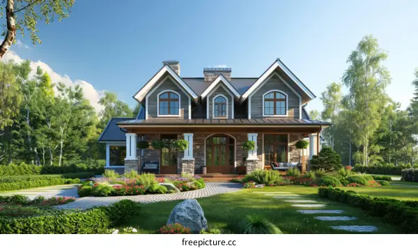 Charming House with Garden and Lush Greenery