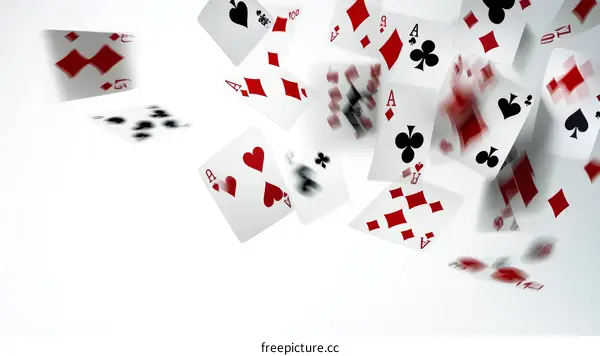 Flying Playing Cards Background Illustration
