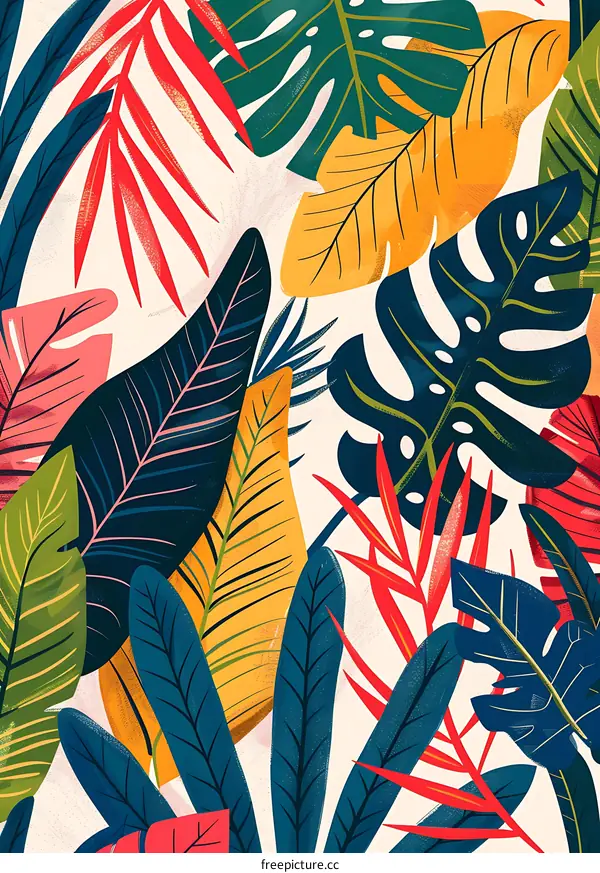Tropical Leaves Pattern Illustration