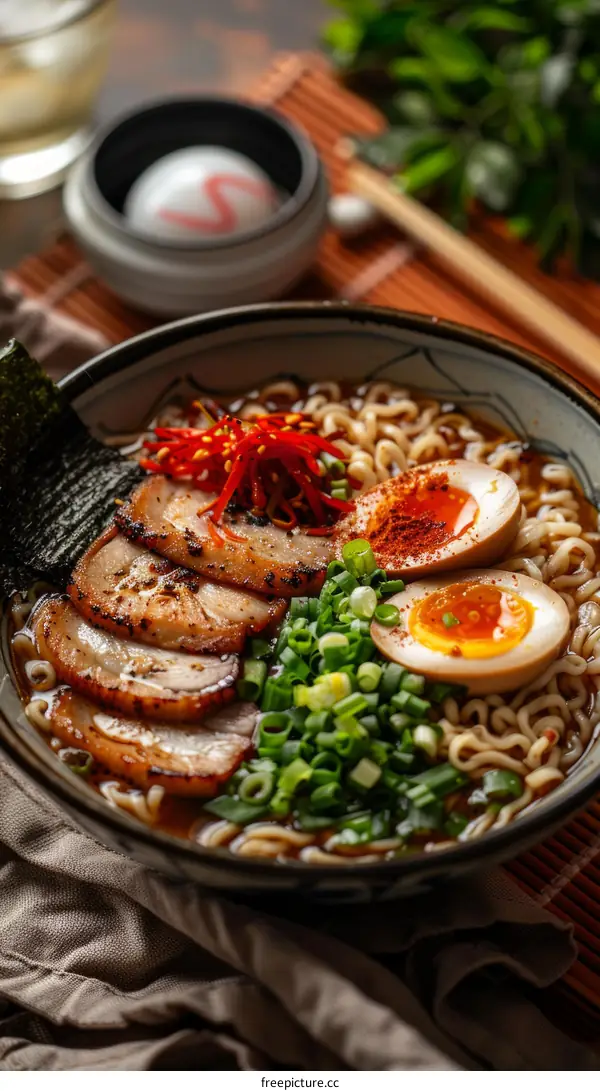 Savory Ramen: Pork, Egg, and Greens in a Lip-Smacking Bowl