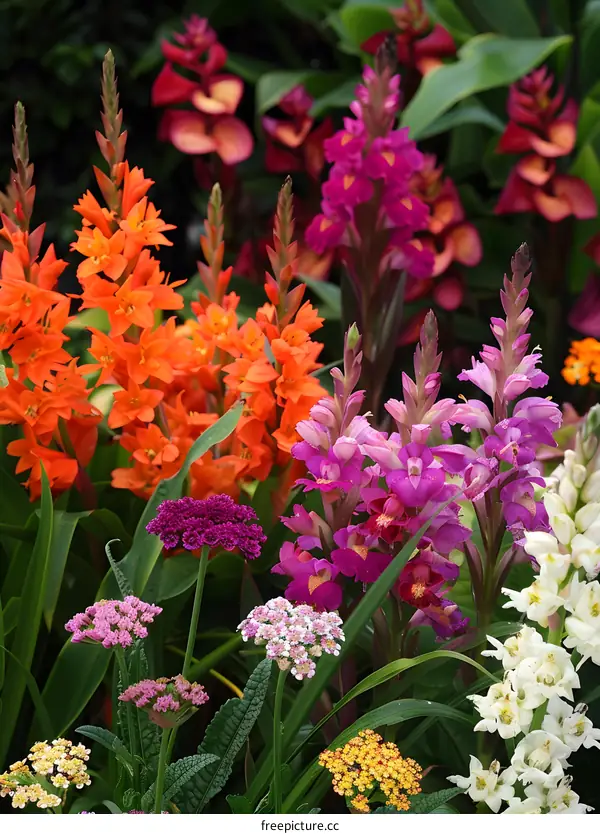 Colorful Flower Blooms in Garden