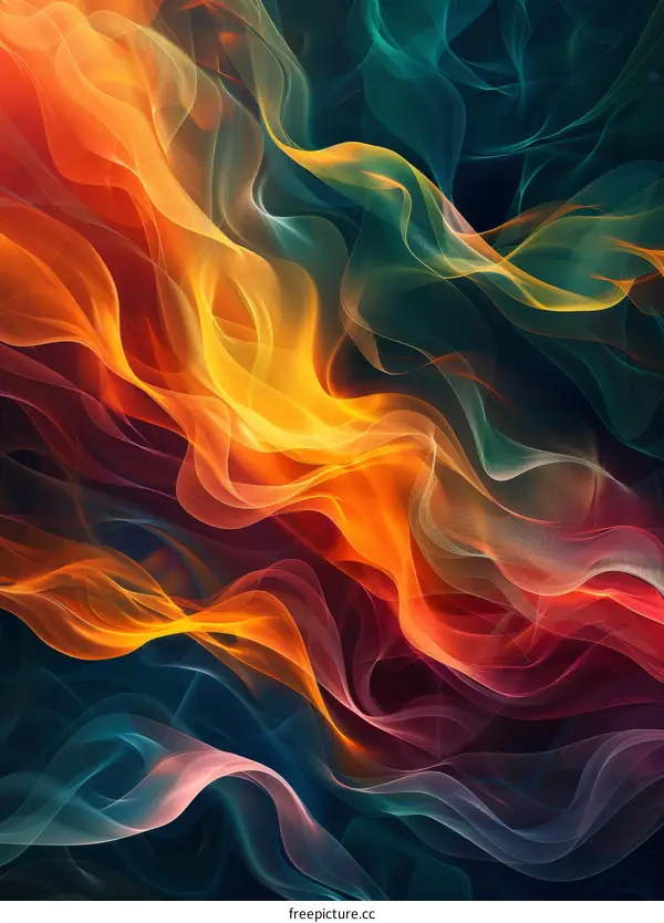 Abstract Flames of Vibrant Hues