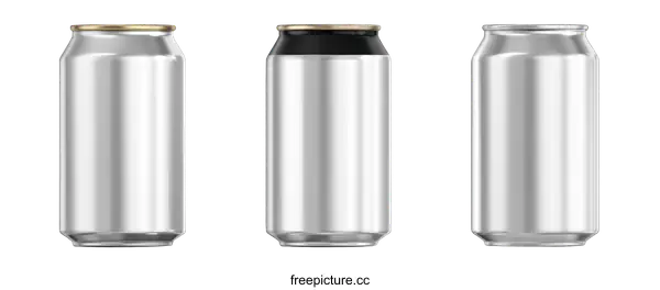 [Transparent Background PNG]Blank Aluminum Beverage Cans Mockup