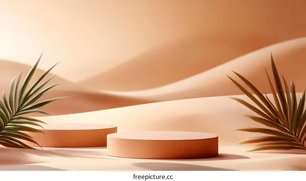 Beige Desert Scene with Product Display