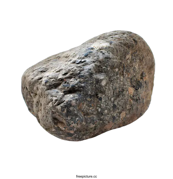 [Transparent Background PNG]Close Up of a Smooth Rounded River Rock