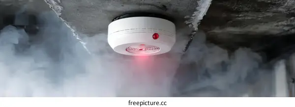 Smoke Detector Ceiling Mounted in Smoke