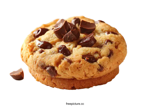 [Transparent Background PNG]Delicious Chocolate Chip Cookies Close Up