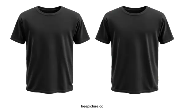 [Transparent Background PNG]Blank Black T-Shirt Mockup