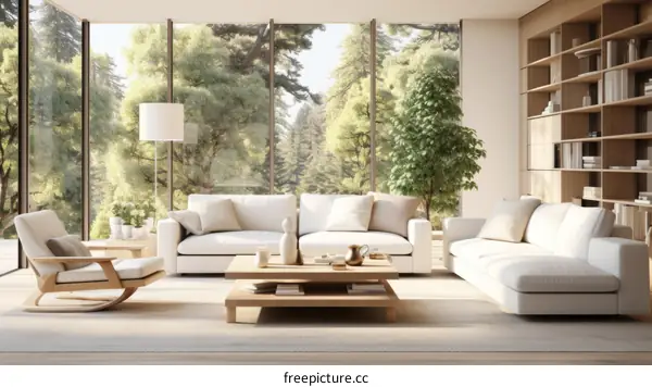 A bright and airy living room with a large windows