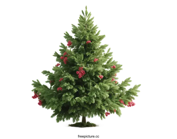 [Transparent Background PNG]Digital Christmas Tree with Berries
