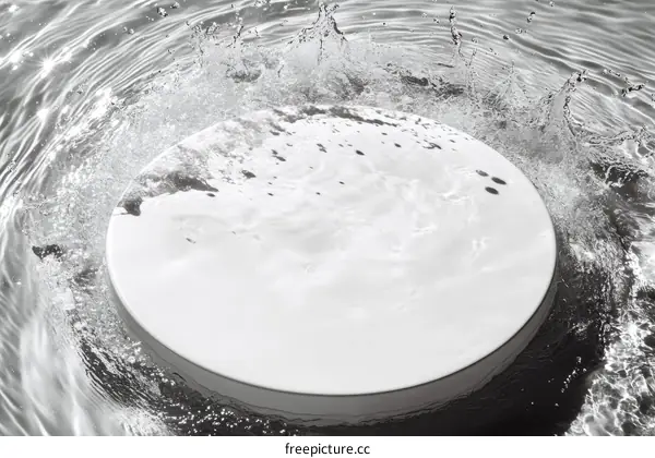 Abstract Round Plate in Water Splash