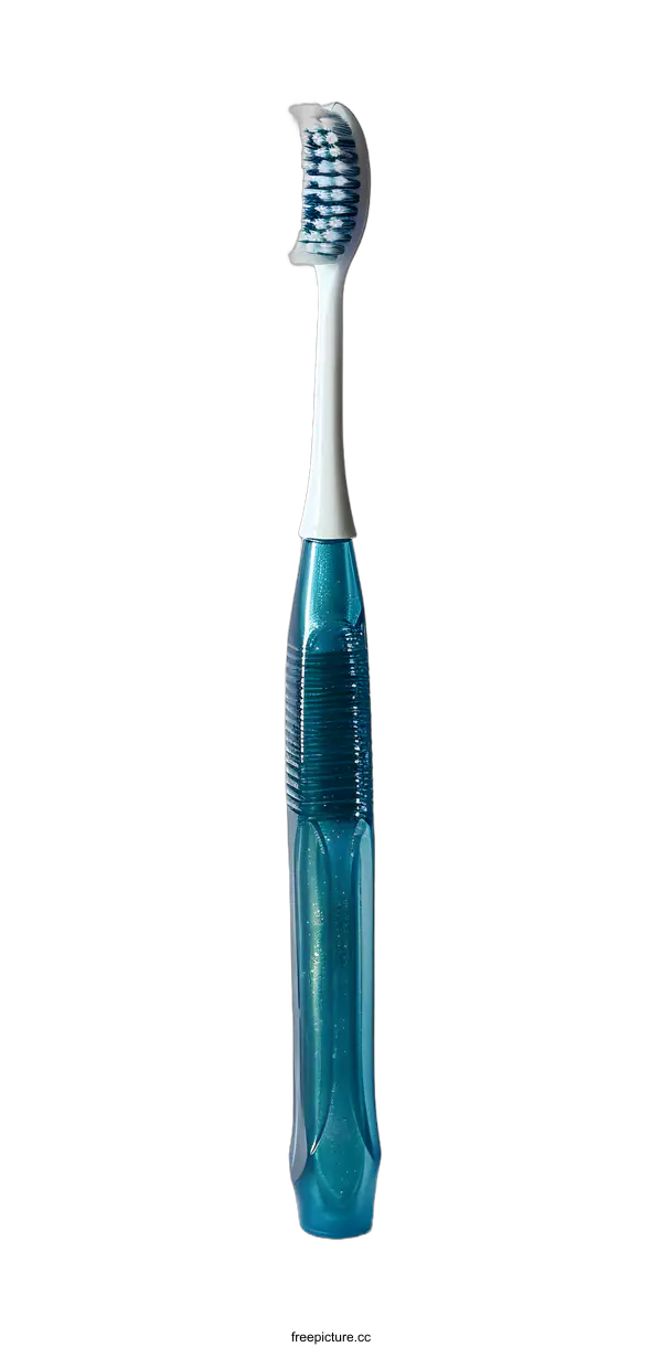 [Transparent Background PNG]Blue and White Toothbrush on White Background