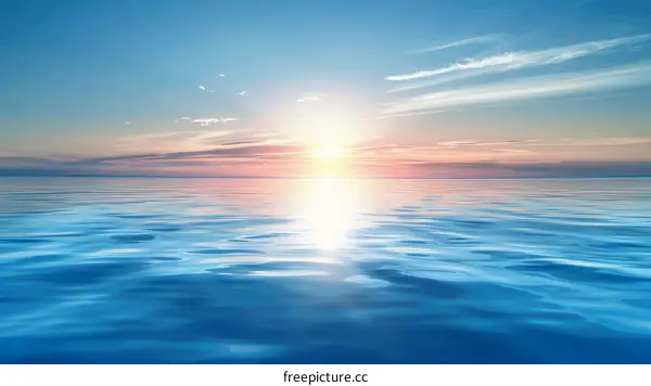 Tranquil Blue Ocean at Sunset