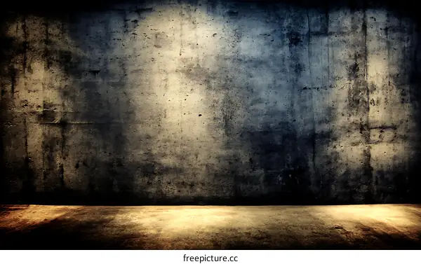 Empty Concrete Room Interior with Spotlight