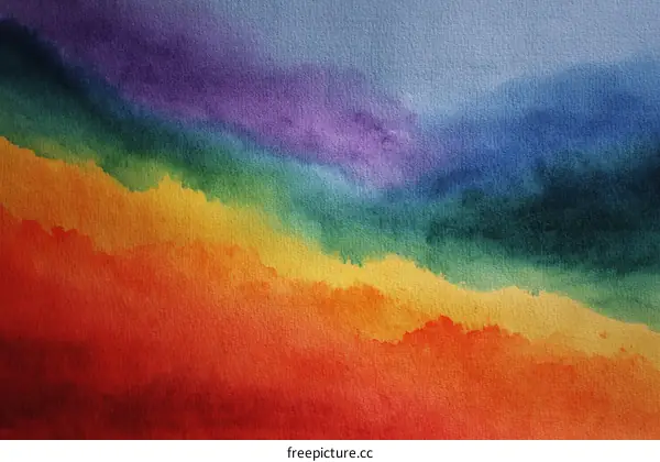 Abstract Watercolor Rainbow Gradient Background