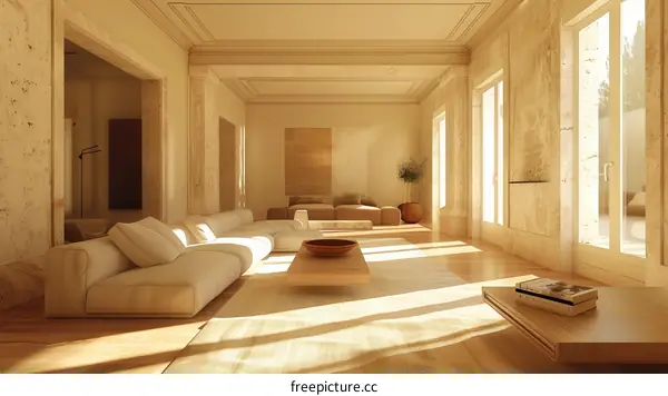 Modern Scandinavian Cottage Living Room with Natural Materials