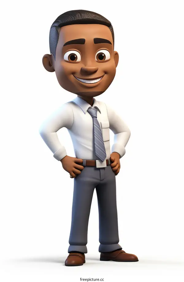 Businessman standing with hands on hips