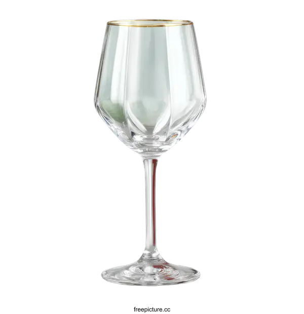 [Transparent Background PNG]Elegant  Green  Wine  Glass  with  Gold  Rim