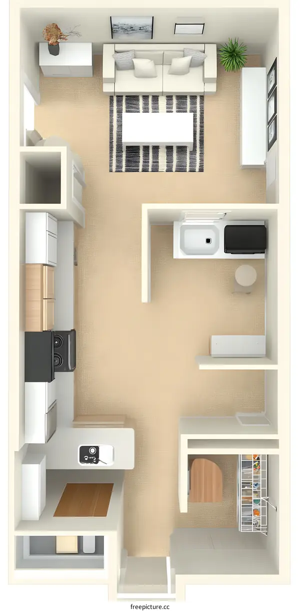 Apartment Floor Plan Illustration Design