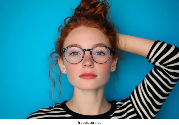 Closeup Portrait of a Young Woman with Red Hair