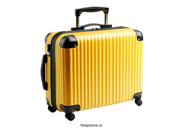 [Transparent Background PNG]Yellow Suitcase for Travel