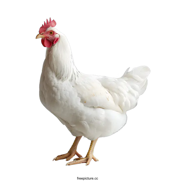 [Transparent Background PNG]White hen on a gray background