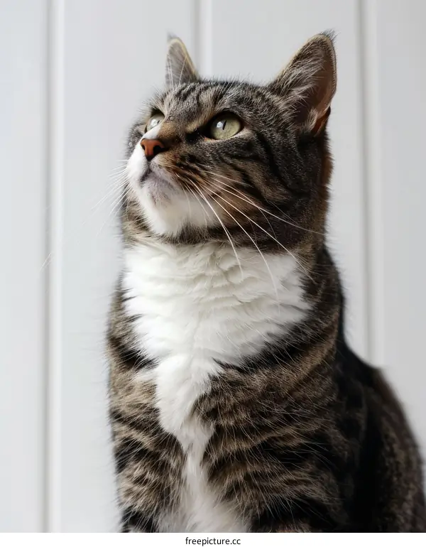 Curious Ginger Cat Looking Up
