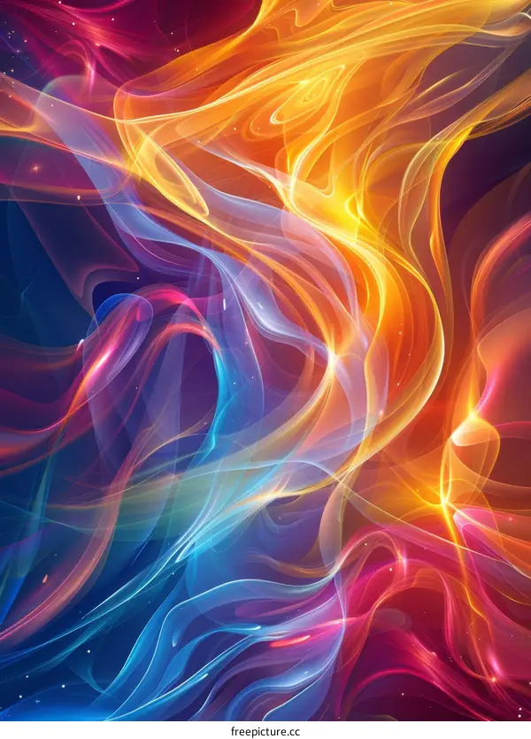 Abstract Colorful Flowing Waves Background