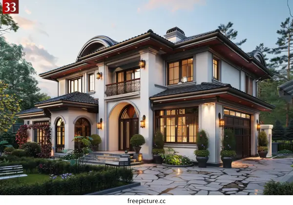 Elegant Modern Mansion Exterior Design