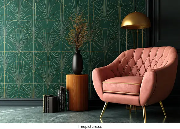 Elegant Art Deco Living Room Setting